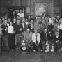 Photo of production crew assembled in Hampden House